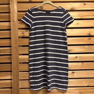 Gap 100% Cotton Navy and White Striped Dress